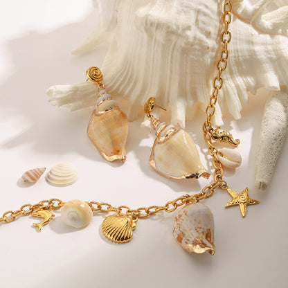 Sirena Spiral Seashell Earrings