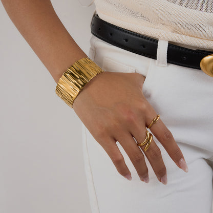 Ridge Gleam Cuff Bracelet