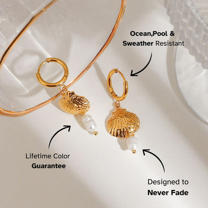 Ocean Muse Shell & Pearl Earrings