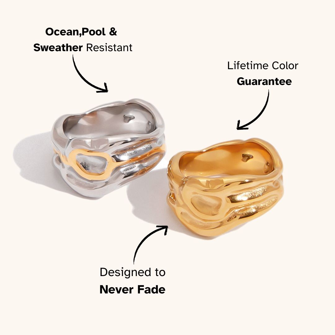 Molten Edge Band Ring - Silver
