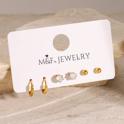 Lustrous Trio – Minimalist Earring Set