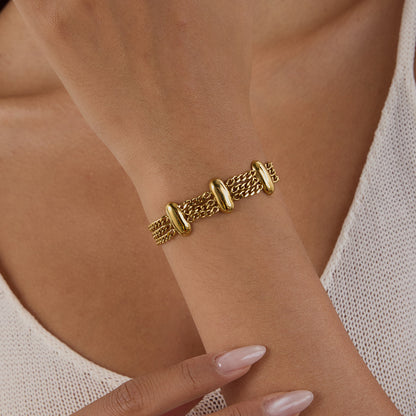 Triple Bold Link Bracelet