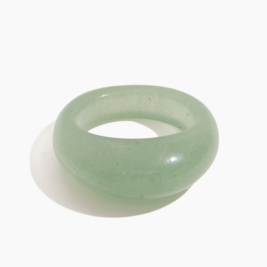 Frosted Aura Dome Ring - Green