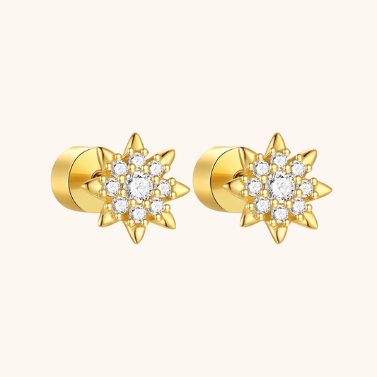 Sunflower Zirconia Stud Earrings