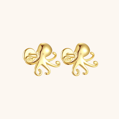 Octopus-Shaped Stud Earrings