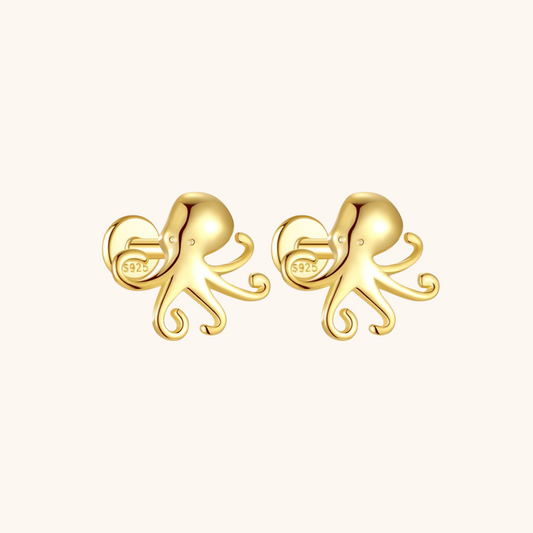 Octopus-Shaped Stud Earrings