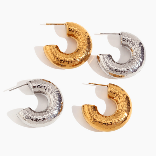 Aurora Textured Hoop Earrings