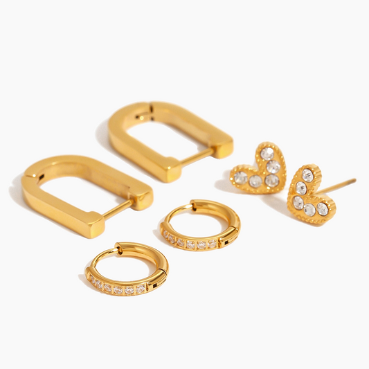 Golden Whisper Earring Set