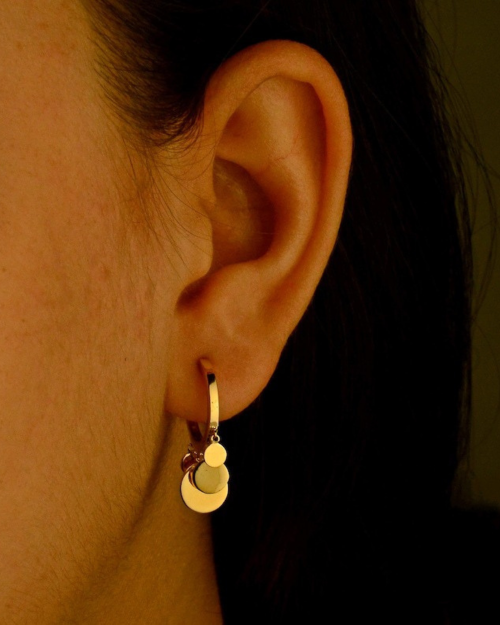 Dazzle Coin Drop Earrings - Golden