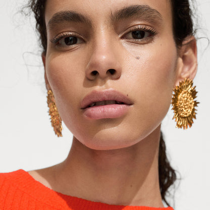 Golden Sunburst Earrings