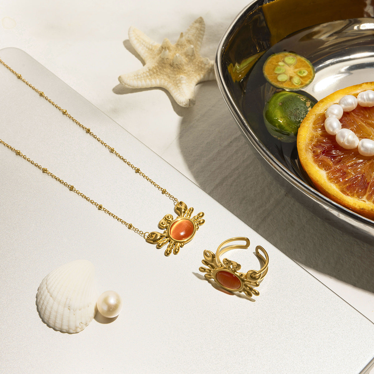 Sunset Crab Ring