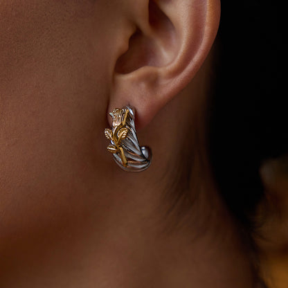 Rose Relic Ear Hoops