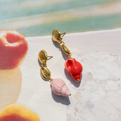 Tropical Shell Drop Earrings