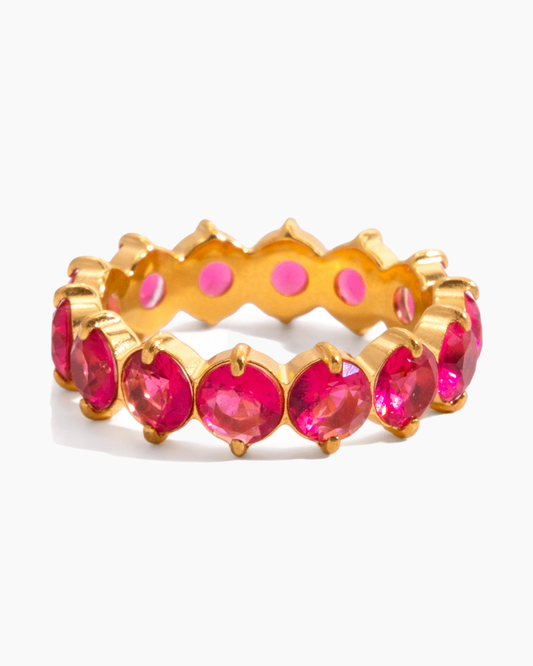 Radiant Eternity Ring – Ruby Glow