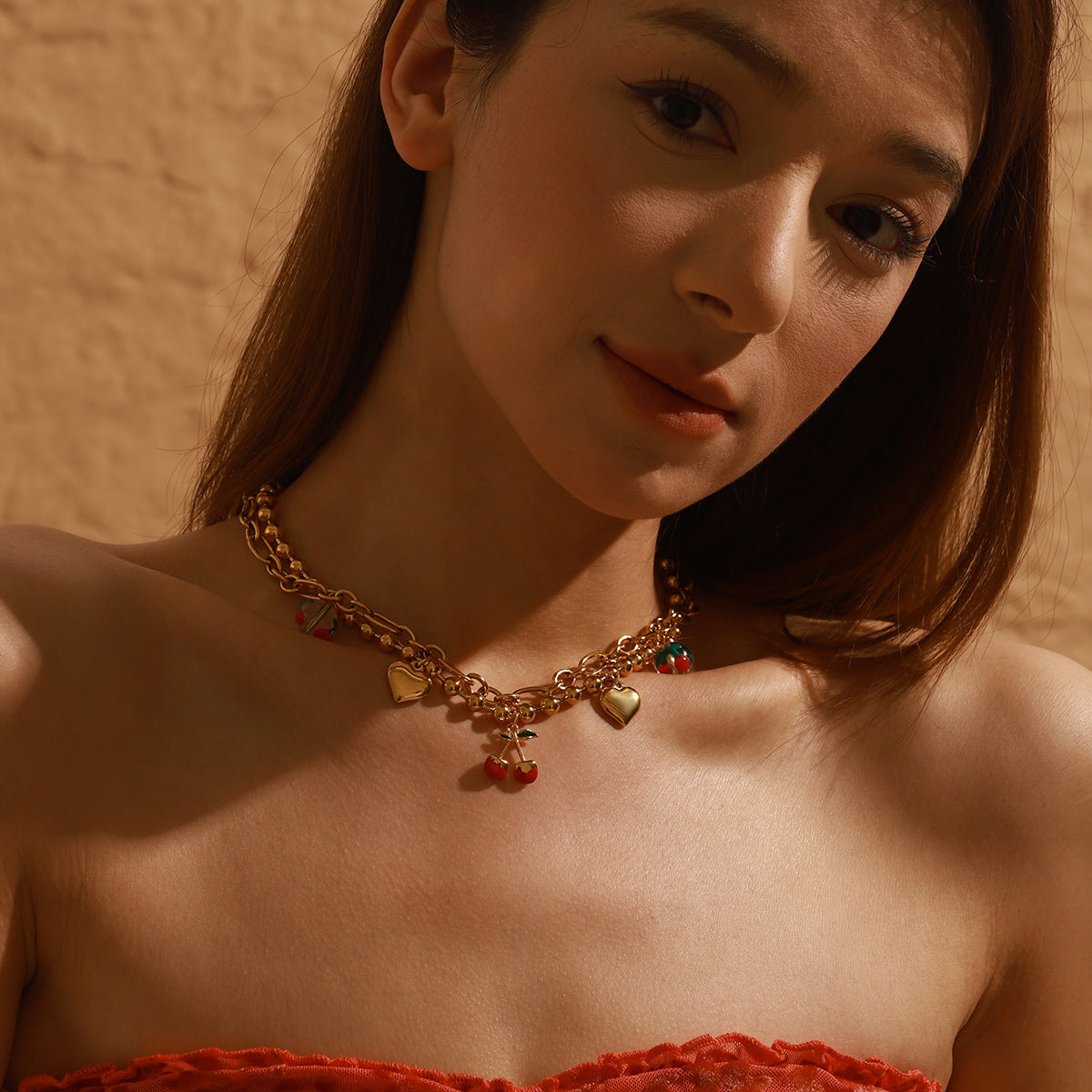 Cherry Bloom Heart Necklace