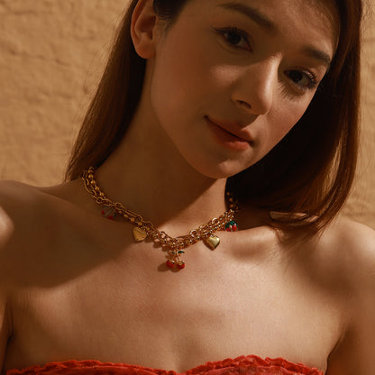 Cherry Bloom Heart Necklace