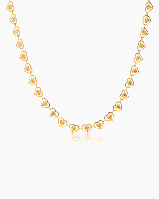 Golden Heart Link Necklace