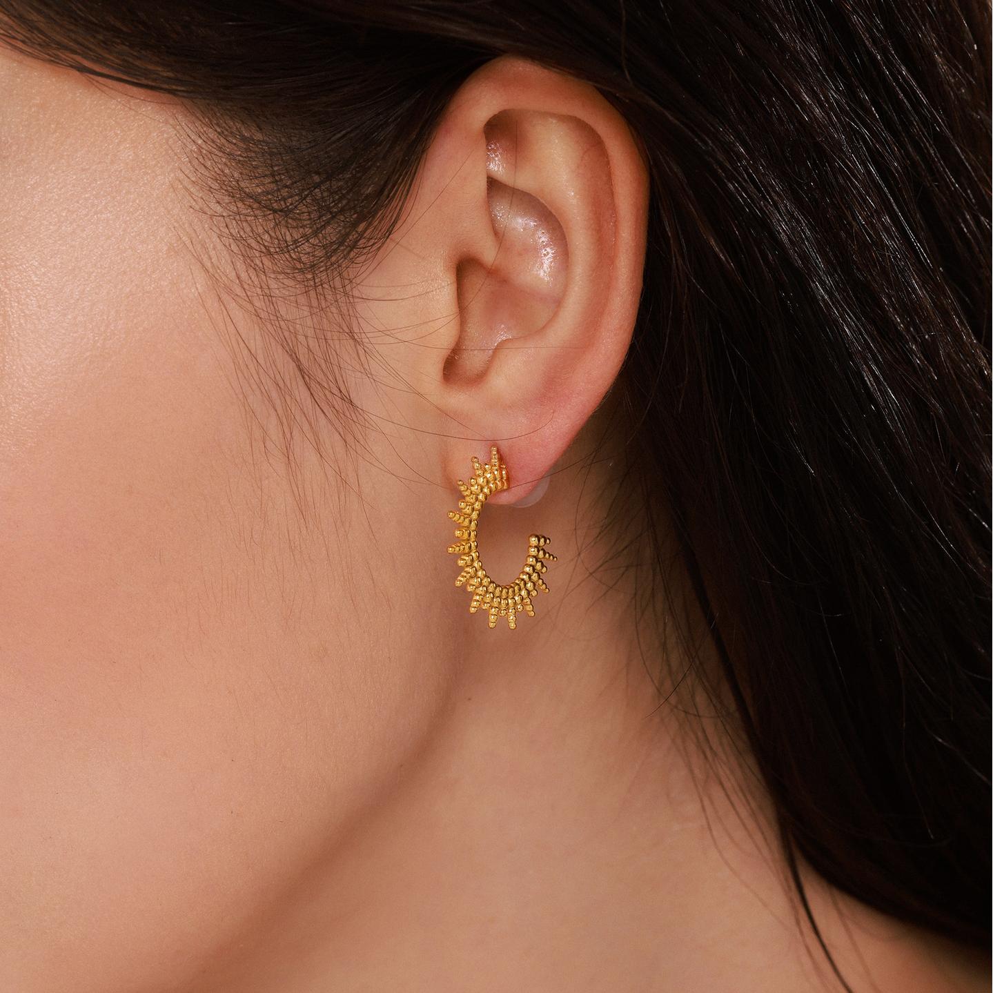 Sunburst Hoop Earrings