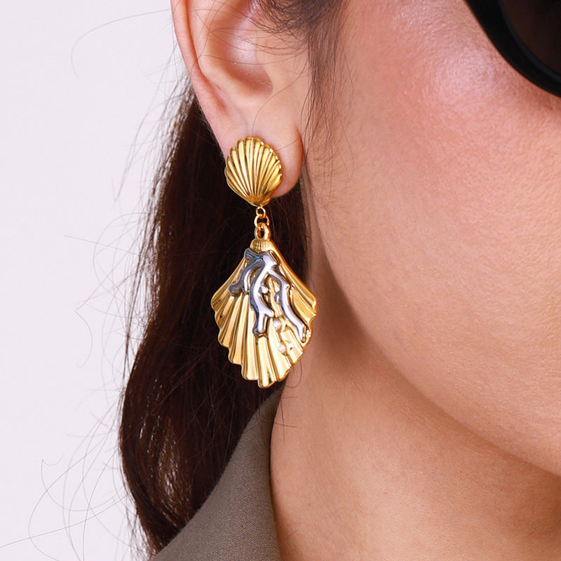Coral Crown Shell Earrings