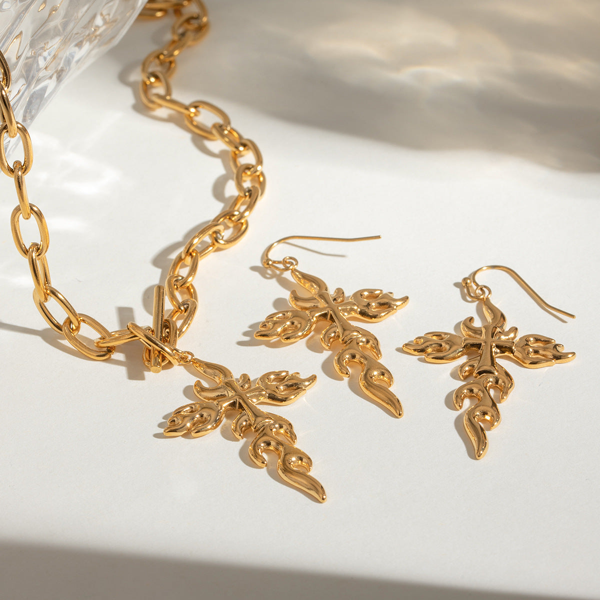 Inferno Cross Earrings