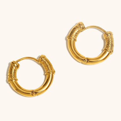 Baroque Swirl Hoop Earrings