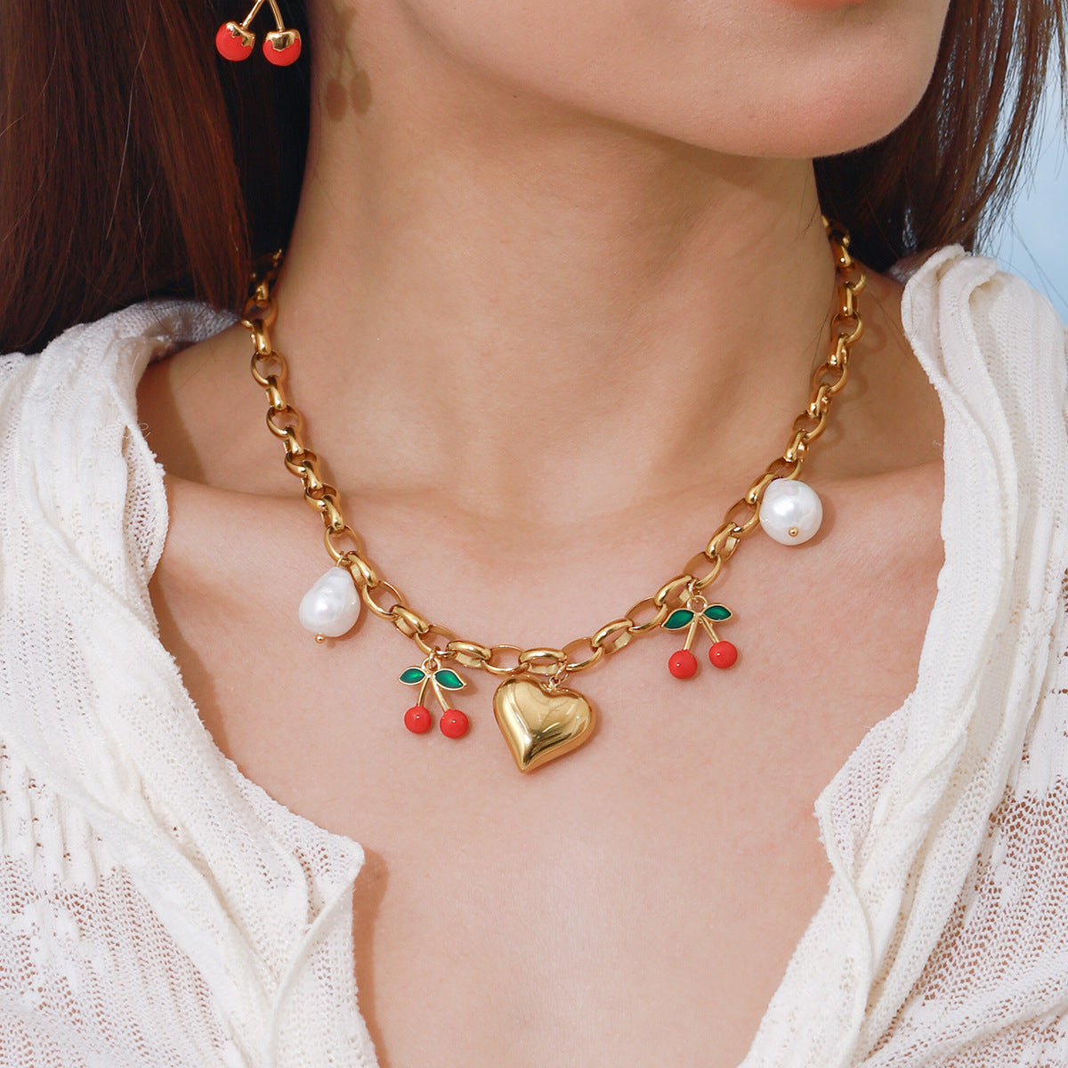 Cherry Love Charm Necklace