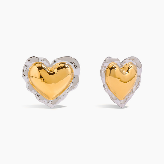 Bold Heartbeat Studs - Silver