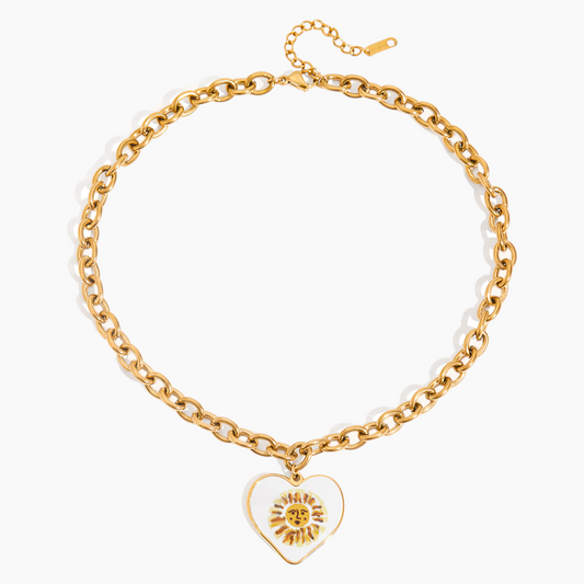 Solar Heart Chunky Necklace