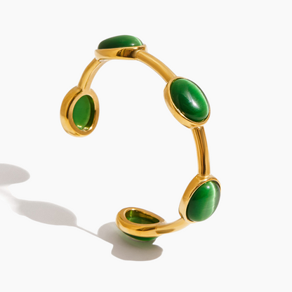 Emerald Elegance Cuff Bracelet