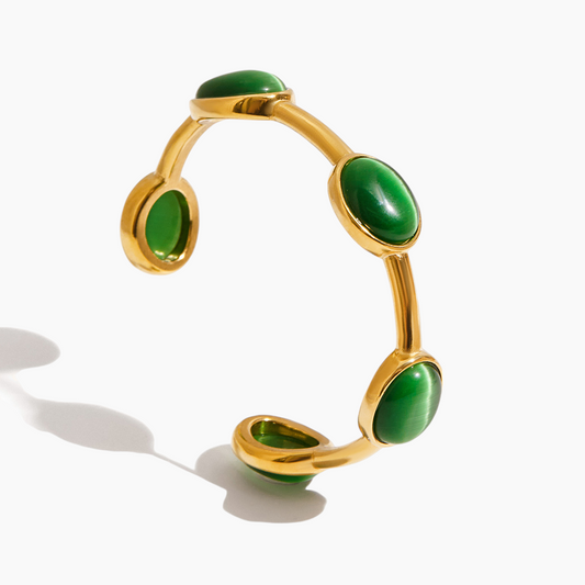 Emerald Elegance Cuff Bracelet