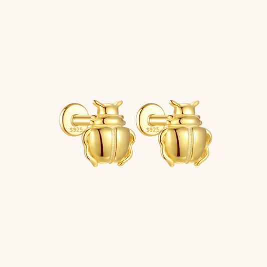 Beetle-Shaped Stud Earrings