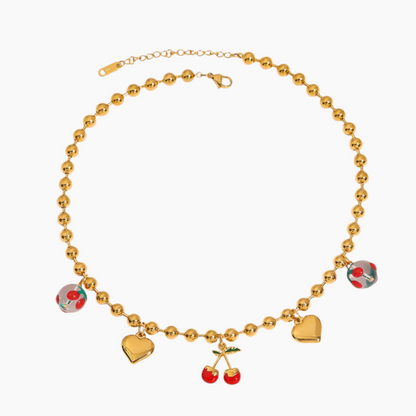 Cherry Bloom Heart Necklace