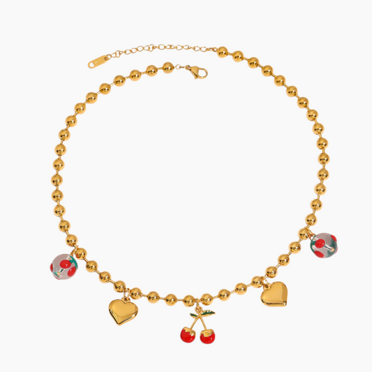 Cherry Bloom Heart Necklace