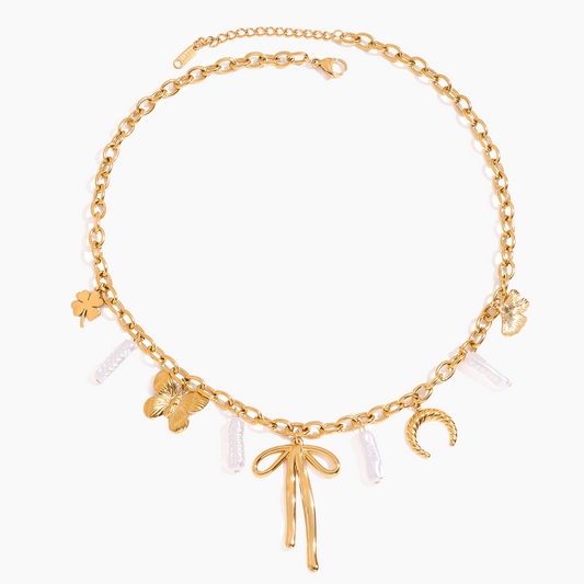 Butterfly Dreams Celestial Ribbon Charm Necklace