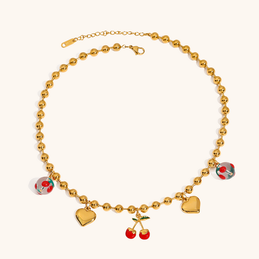 Cherry Bloom Heart Necklace