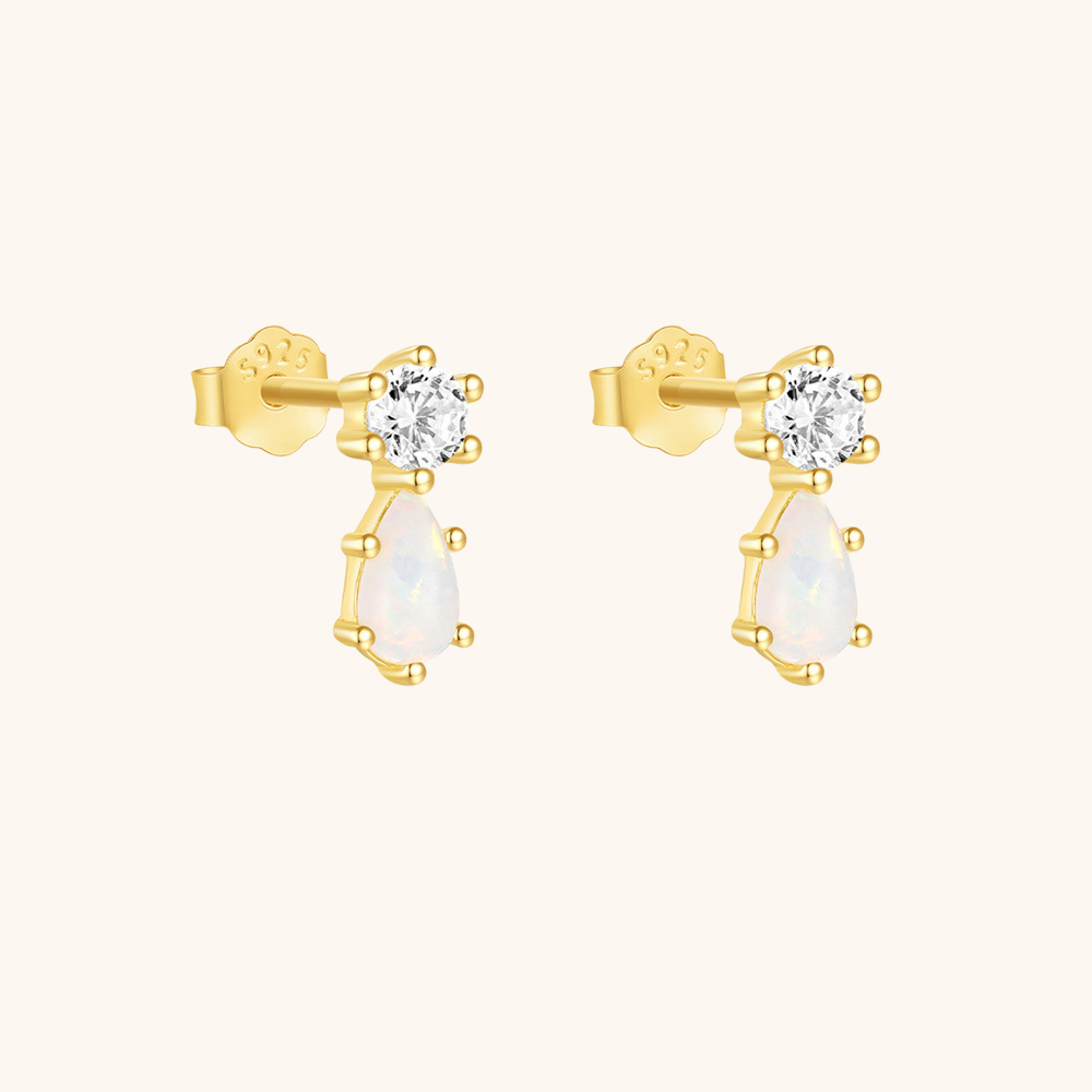 Opal Teardrop Stud Earrings