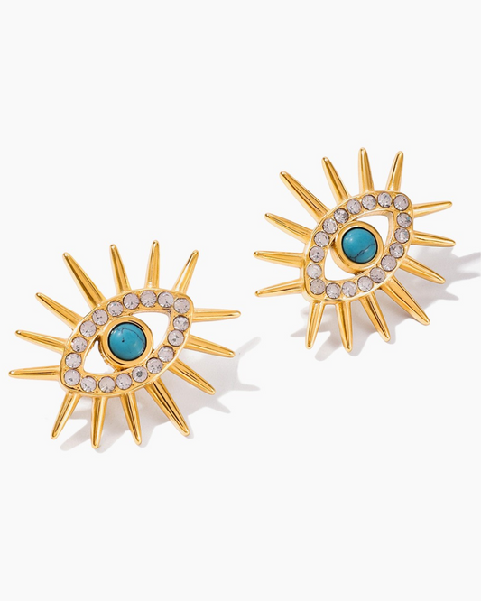 Solar Guardian Eye Earrings