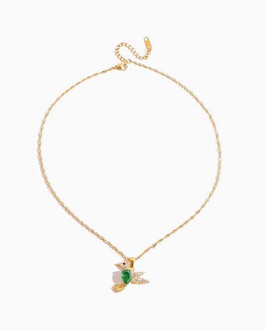 Green Muse Bird Necklace