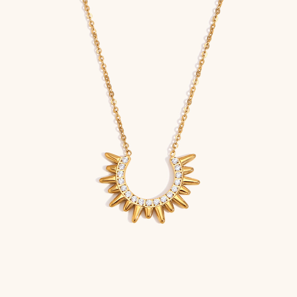 Celestial Sunburst Pendant Necklace