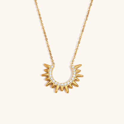 Celestial Sunburst Pendant Necklace