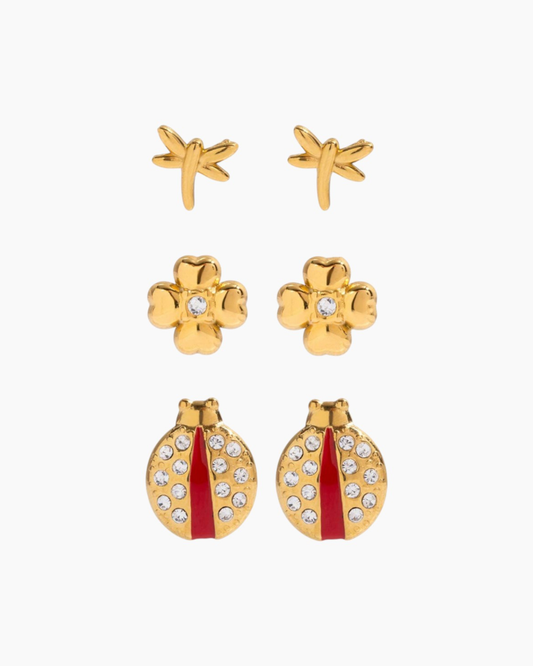 Garden Charm Stud Earring Set
