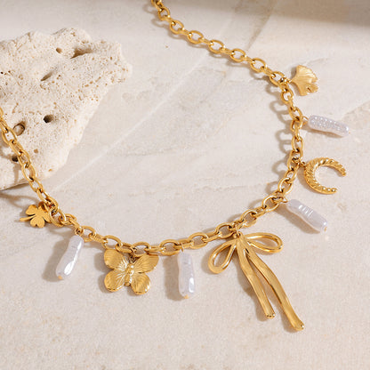 Butterfly Dreams Celestial Ribbon Charm Necklace