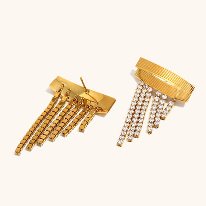 Stardust Cascade Tassel Earrings