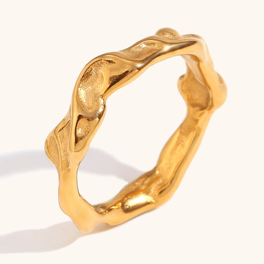 Molten Wave Textured Ring