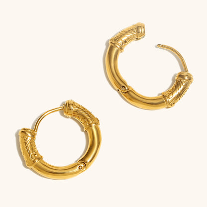 Baroque Swirl Hoop Earrings