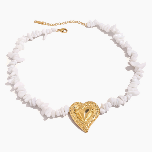 Heartwave Shell Stone Necklace