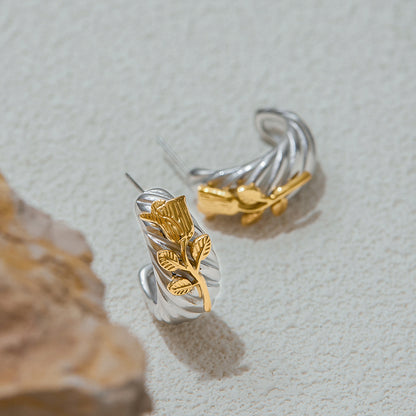 Rose Relic Ear Hoops
