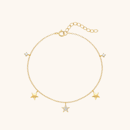Star & Zirconia Charm Bracelet