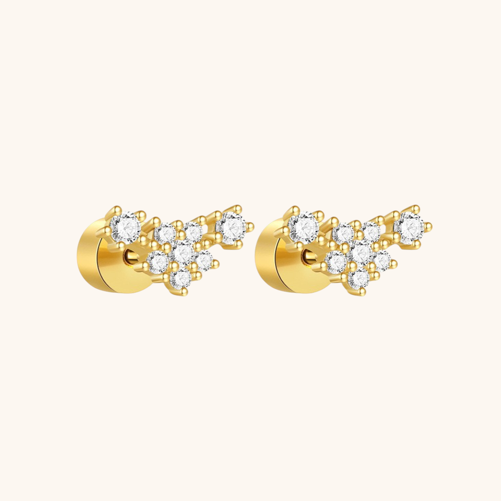 Flower Zirconia Stud Earrings