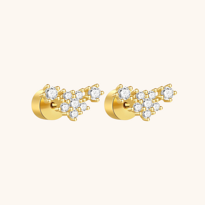 Flower Zirconia Stud Earrings